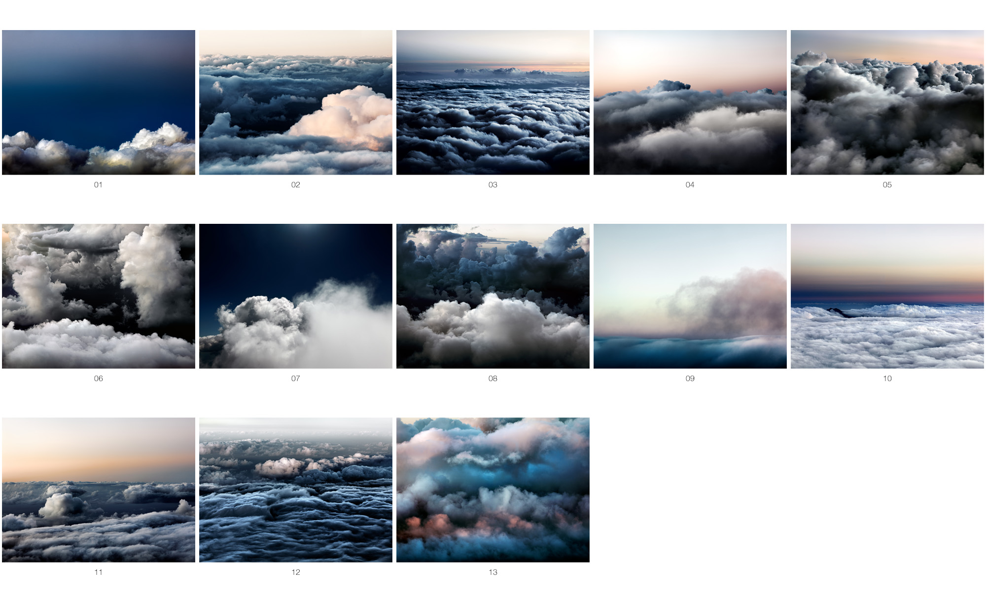 Mit seinem Projekt Clouds präsentiert der Fotograf Herbert Böttcher Fotografien von Wolken als flüchtige Himmelslandschaften